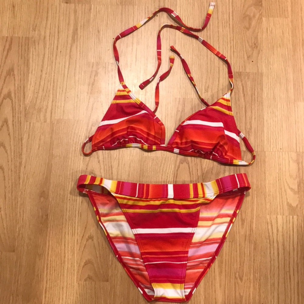 Red multicolor bikini -Size Large